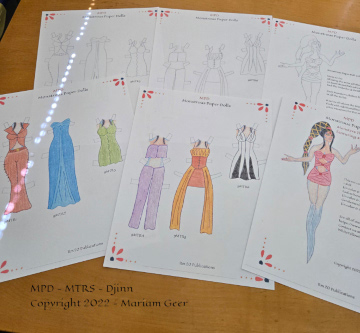 Djinn paper dolls and clothes