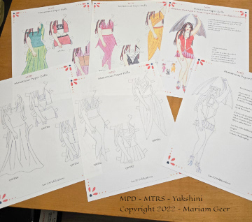 Yakshini paper dolls and clothes