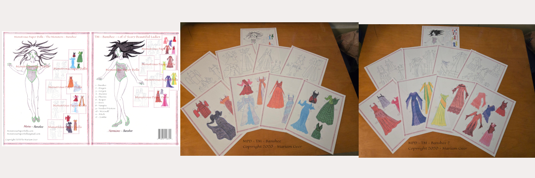 Banshee paper dolls and clothes