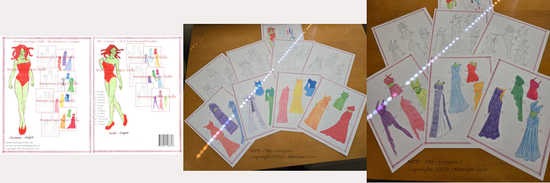 Gorgon paper dolls and clothes
