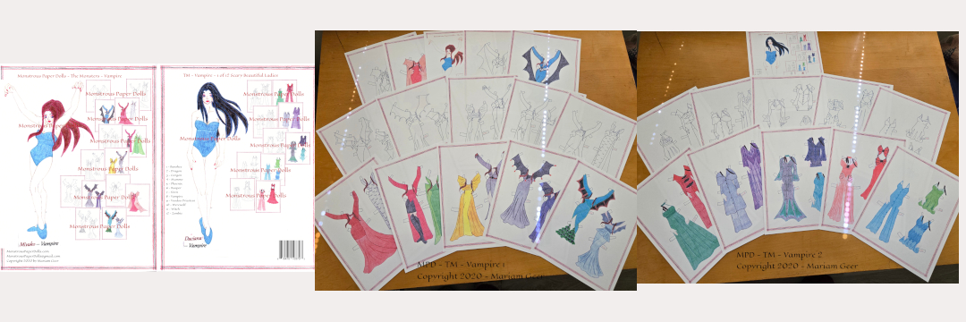 Vampire paper dolls and clothes