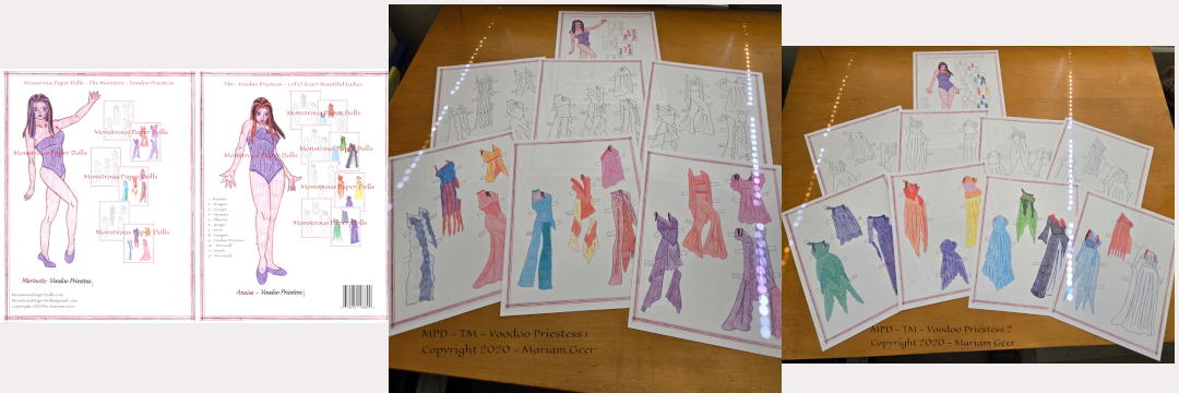 Voodoo Priestess paper dolls and clothes