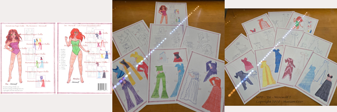 Werewolf paper dolls and clothes