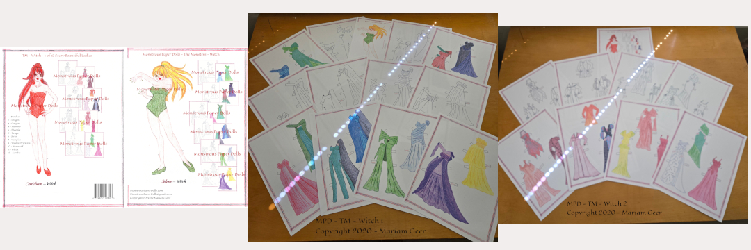 Witch paper dolls and clothes