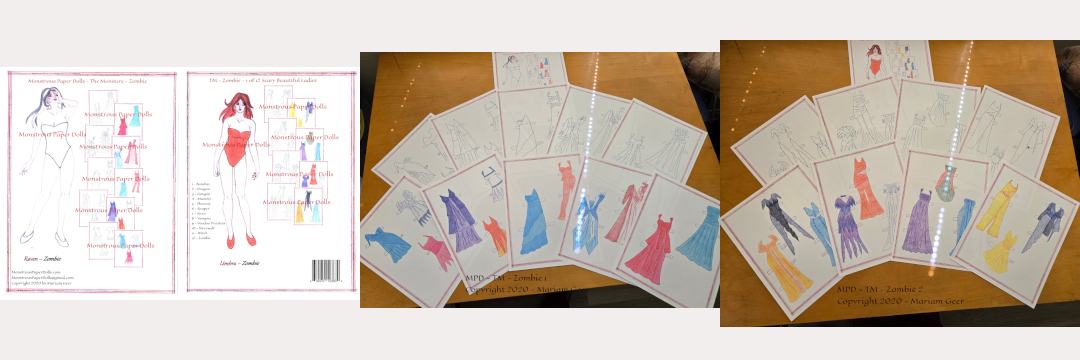 Zombie paper dolls and clothes